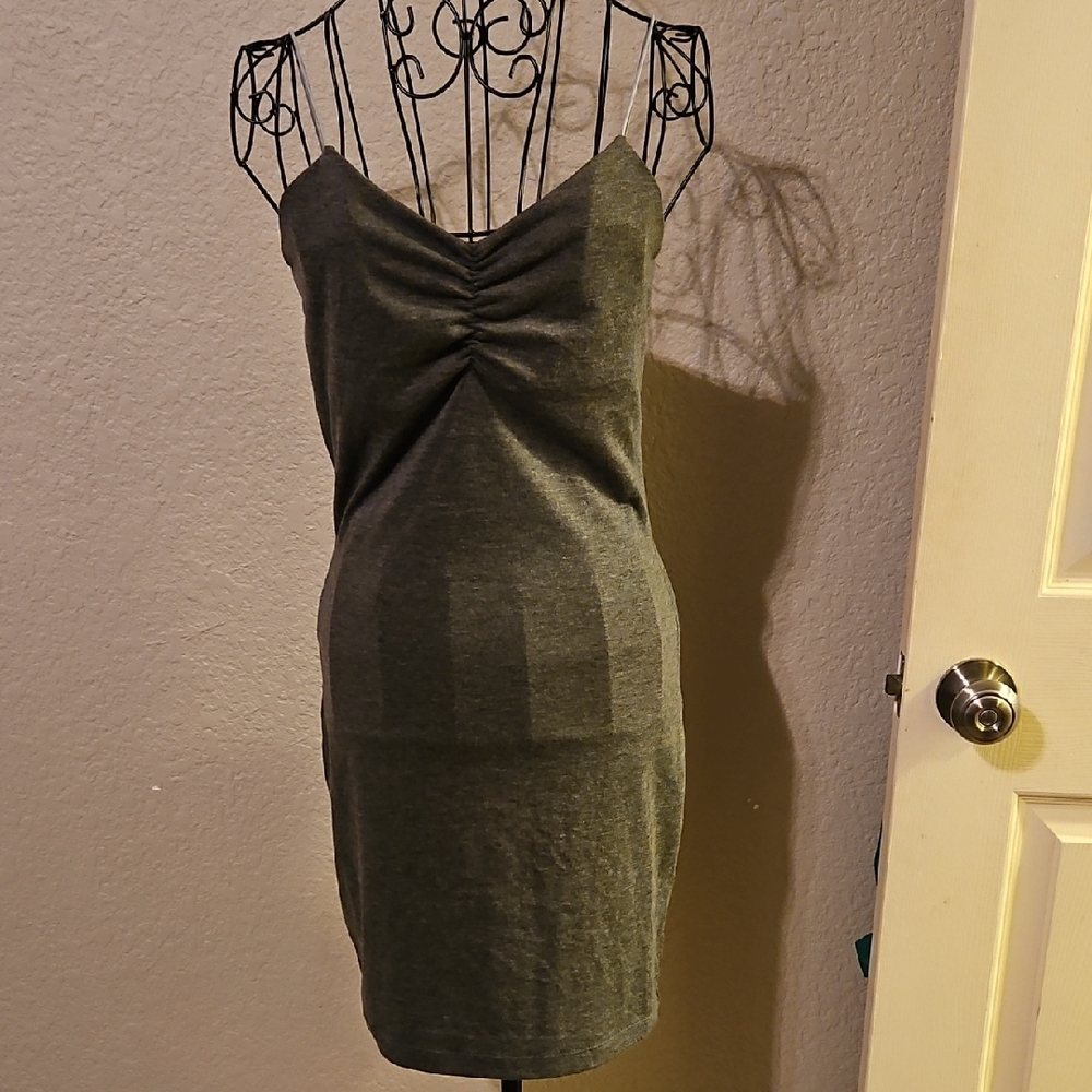 Therapy Spaghetti Straps Charcoal Dress